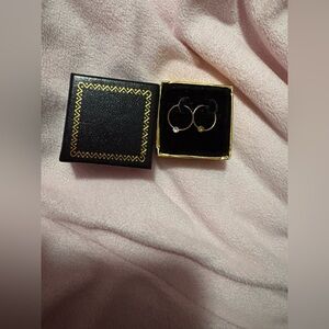 10k gold stamped earrings pink stones please read description